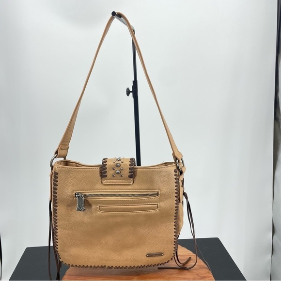 Trinity Ranch Handbag Cross Body Hair on Hide Leopard Cheetah Tan Brown Bag - Picture 8 of 10